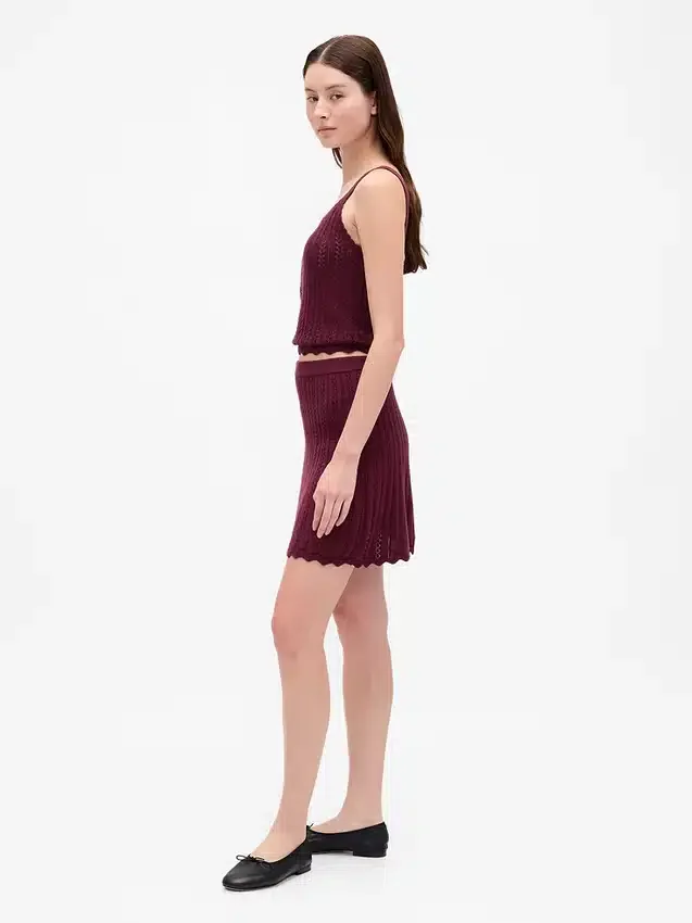 Minirock aus 100 % Baumwolle mit Pointelle-Muster