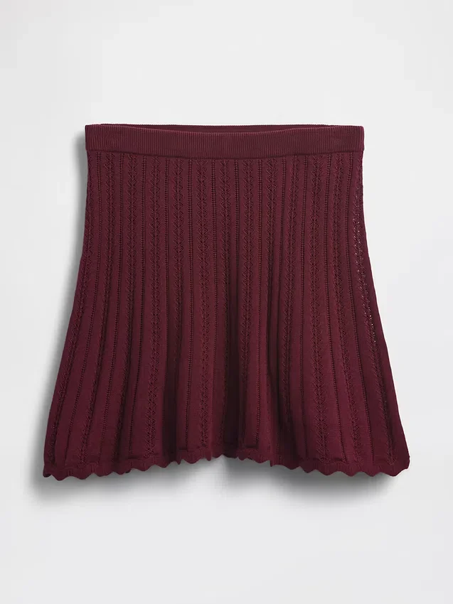 Minirock aus 100 % Baumwolle mit Pointelle-Muster