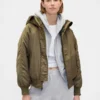 Mit Kunstfell gefütterte Utility-Jacke mit Kapuze