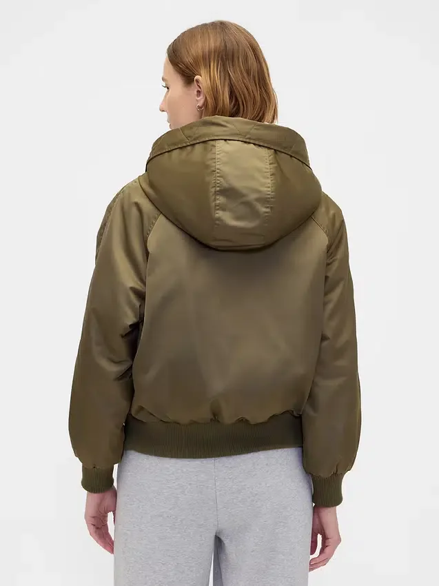 Mit Kunstfell gefütterte Utility-Jacke mit Kapuze