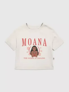 Moana-T-Shirt mit College-Motiv für Kleinkinder
