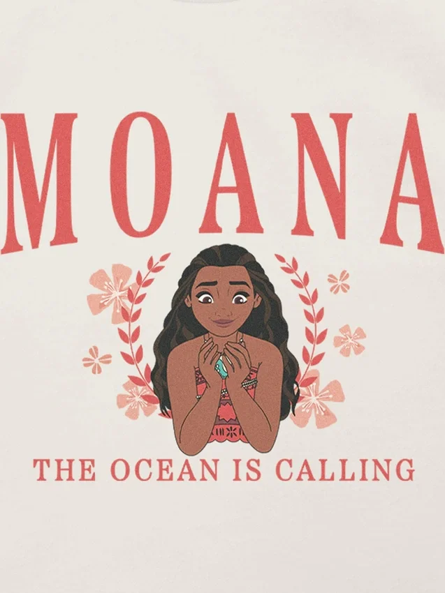 Moana-T-Shirt mit College-Motiv für Kleinkinder