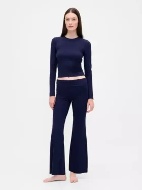 Moderne Pyjama-Leggings mit umgeschlagenem Bund