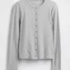 Moderne Strickjacke mit Rundhalsausschnitt