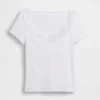 Modernes Crop-Top mit Spitzenbesatz