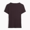 Modernes, geripptes Crop-T-Shirt mit Stehkragen
