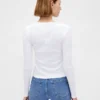 Modernes, kurz geschnittenes T-Shirt mit Rippbündchen