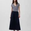 Modernes Maxikleid aus verschiedenen Materialien