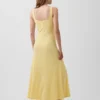 Modernes Maxikleid mit geripptem Ausschnitt