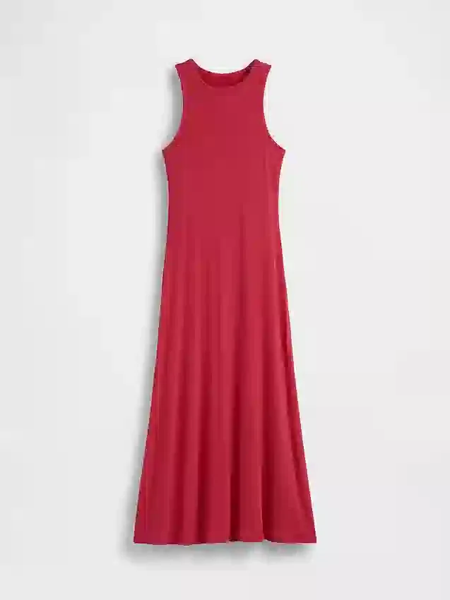 Modernes Maxikleid mit geripptem integrierten BH