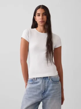 Modernes Rippstrick-T-Shirt