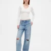Modernes Rippstrick-T-Shirt