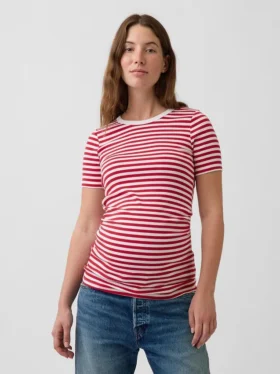 Modernes T-Shirt für Umstandsmode mit Rundhalsausschnitt