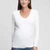 Modernes Umstandsmode-T-Shirt mit V-Ausschnitt