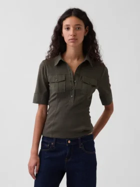 Modernes Utility-T-Shirt mit Ellbogenärmeln