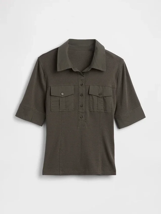 Modernes Utility-T-Shirt mit Ellbogenärmeln
