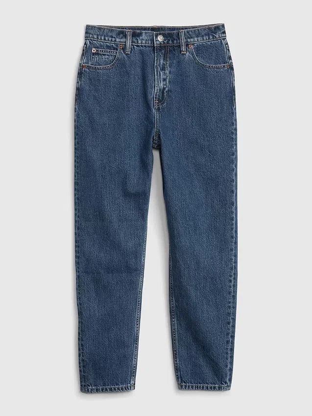 Mom-Jeans mit extrem hoher Leibhöhe