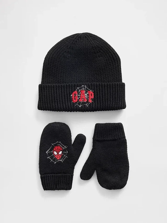 Mützen- und Fäustling-Set mit Spider-Man-Logo für Baby & Kleinkind