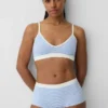 Nahtloses, geripptes Dreieck-Bralette