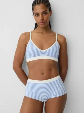 Nahtloses, geripptes Dreieck-Bralette