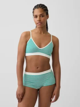 Nahtloses, geripptes Dreieck-Bralette