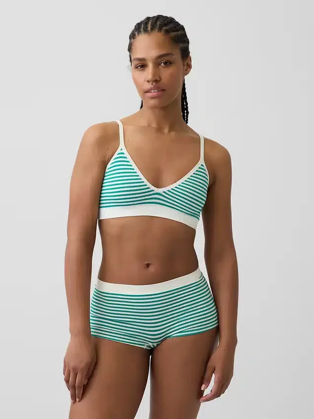 Nahtloses, geripptes Dreieck-Bralette