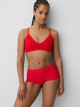Nahtloses, geripptes Dreieck-Bralette