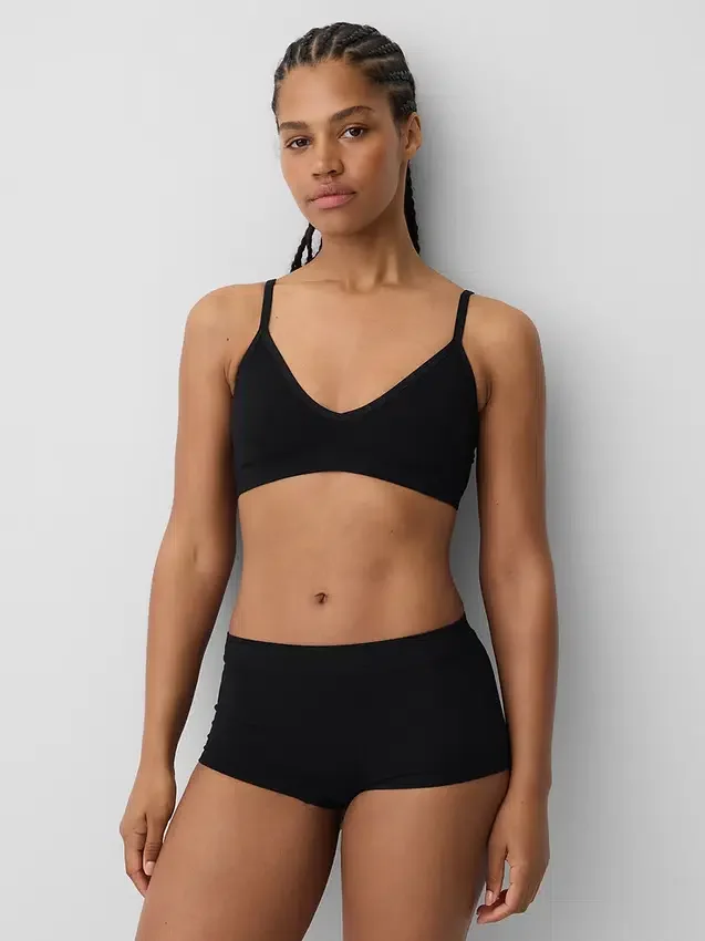 Nahtloses, geripptes Dreieck-Bralette