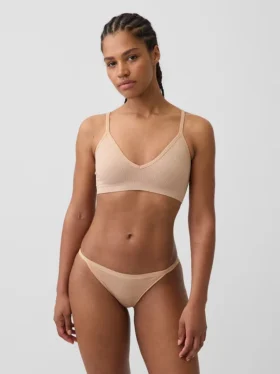 Nahtloses, geripptes Dreieck-Bralette