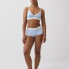 Nahtloses, geripptes Dreieck-Bralette
