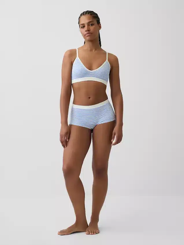 Nahtloses, geripptes Dreieck-Bralette