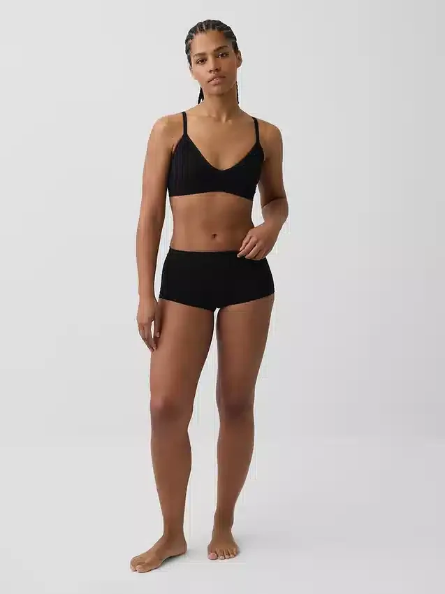 Nahtloses, geripptes Dreieck-Bralette