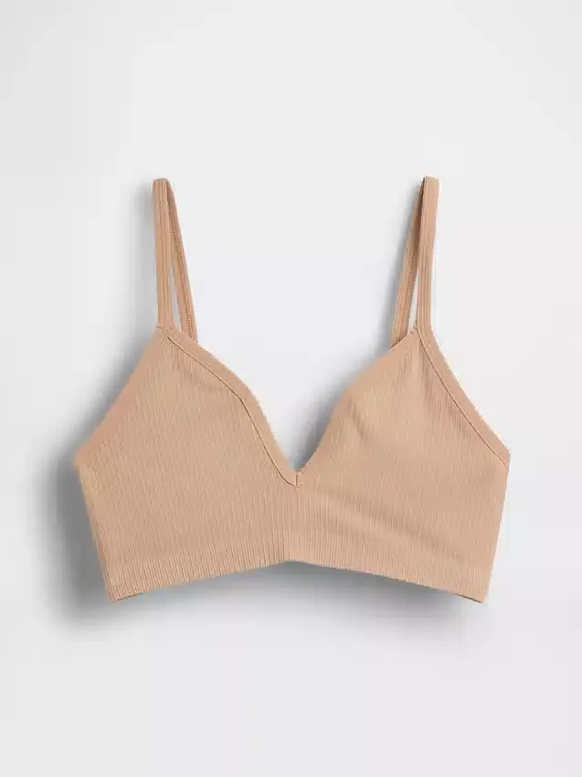 Nahtloses, geripptes Dreieck-Bralette