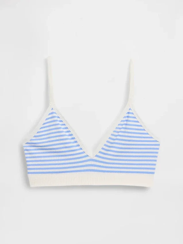 Nahtloses, geripptes Dreieck-Bralette
