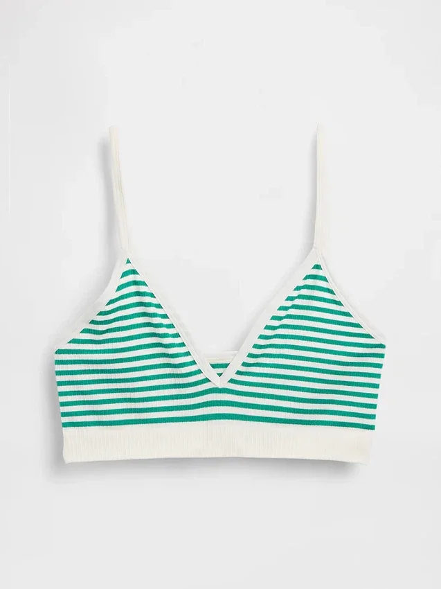 Nahtloses, geripptes Dreieck-Bralette