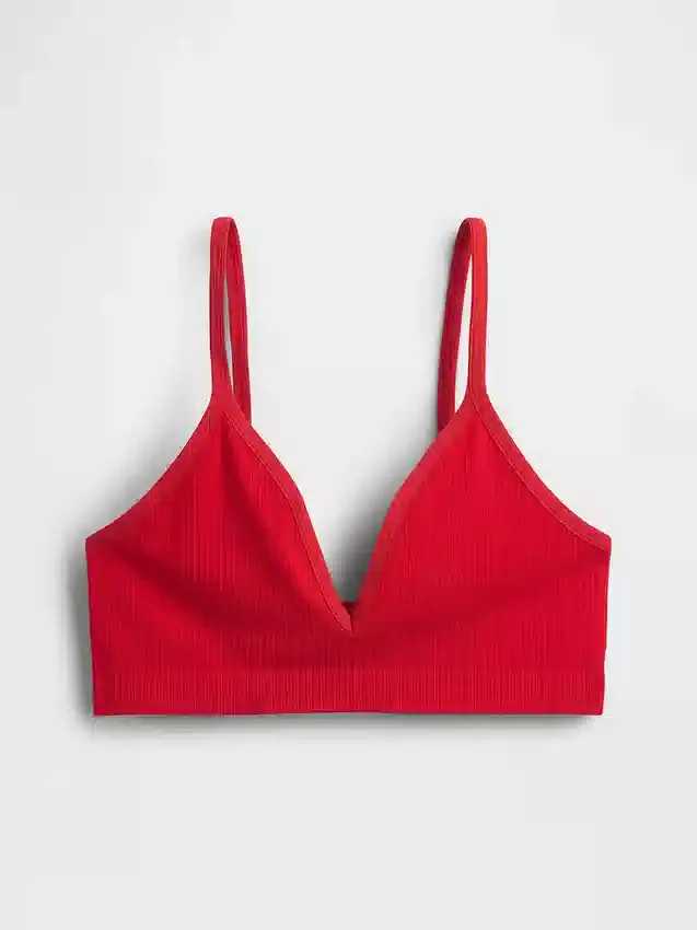 Nahtloses, geripptes Dreieck-Bralette