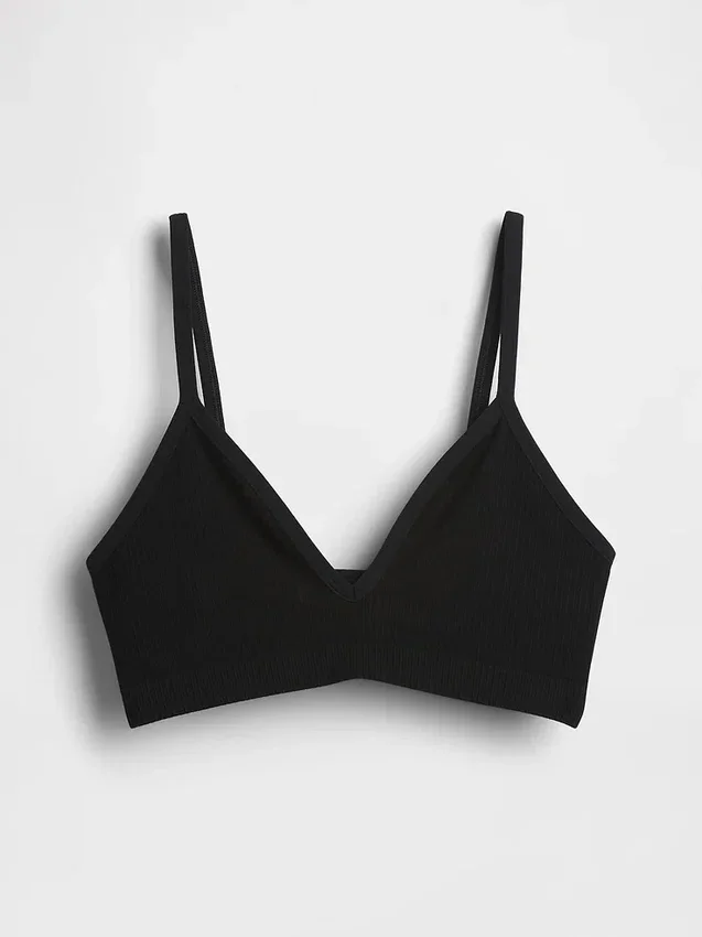 Nahtloses, geripptes Dreieck-Bralette