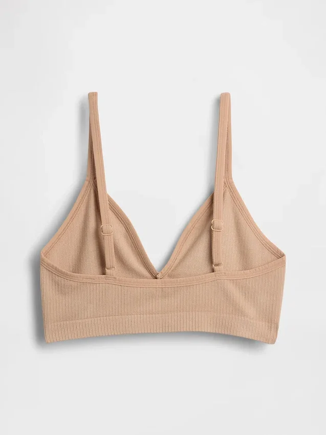 Nahtloses, geripptes Dreieck-Bralette