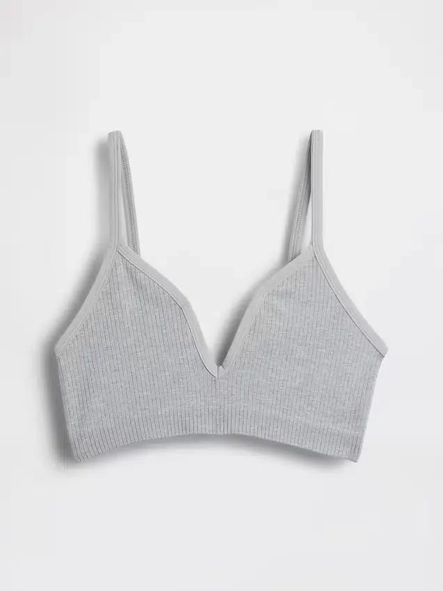 Nahtloses, geripptes Dreieck-Bralette
