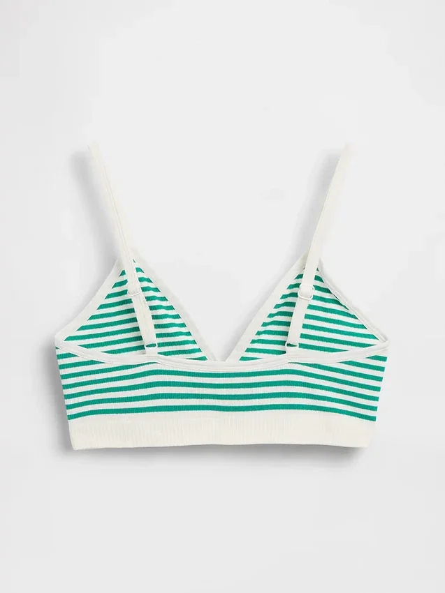 Nahtloses, geripptes Dreieck-Bralette