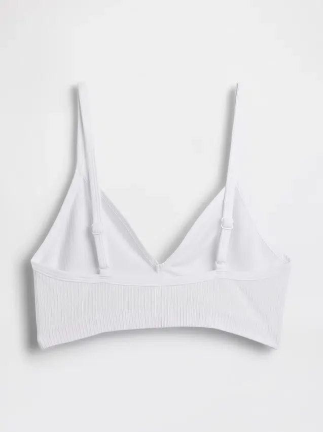Nahtloses, geripptes Dreieck-Bralette