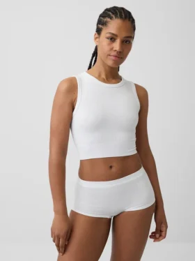 Nahtloses, geripptes, kurzes Tanktop