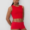 Nahtloses, geripptes, kurzes Tanktop