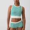 Nahtloses, geripptes, kurzes Tanktop