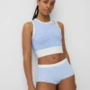 Nahtloses, geripptes, kurzes Tanktop