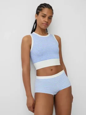 Nahtloses, geripptes, kurzes Tanktop