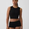 Nahtloses, geripptes, kurzes Tanktop