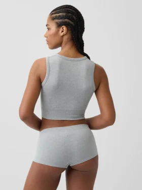 Nahtloses, geripptes, kurzes Tanktop