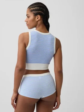 Nahtloses, geripptes, kurzes Tanktop
