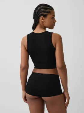 Nahtloses, geripptes, kurzes Tanktop